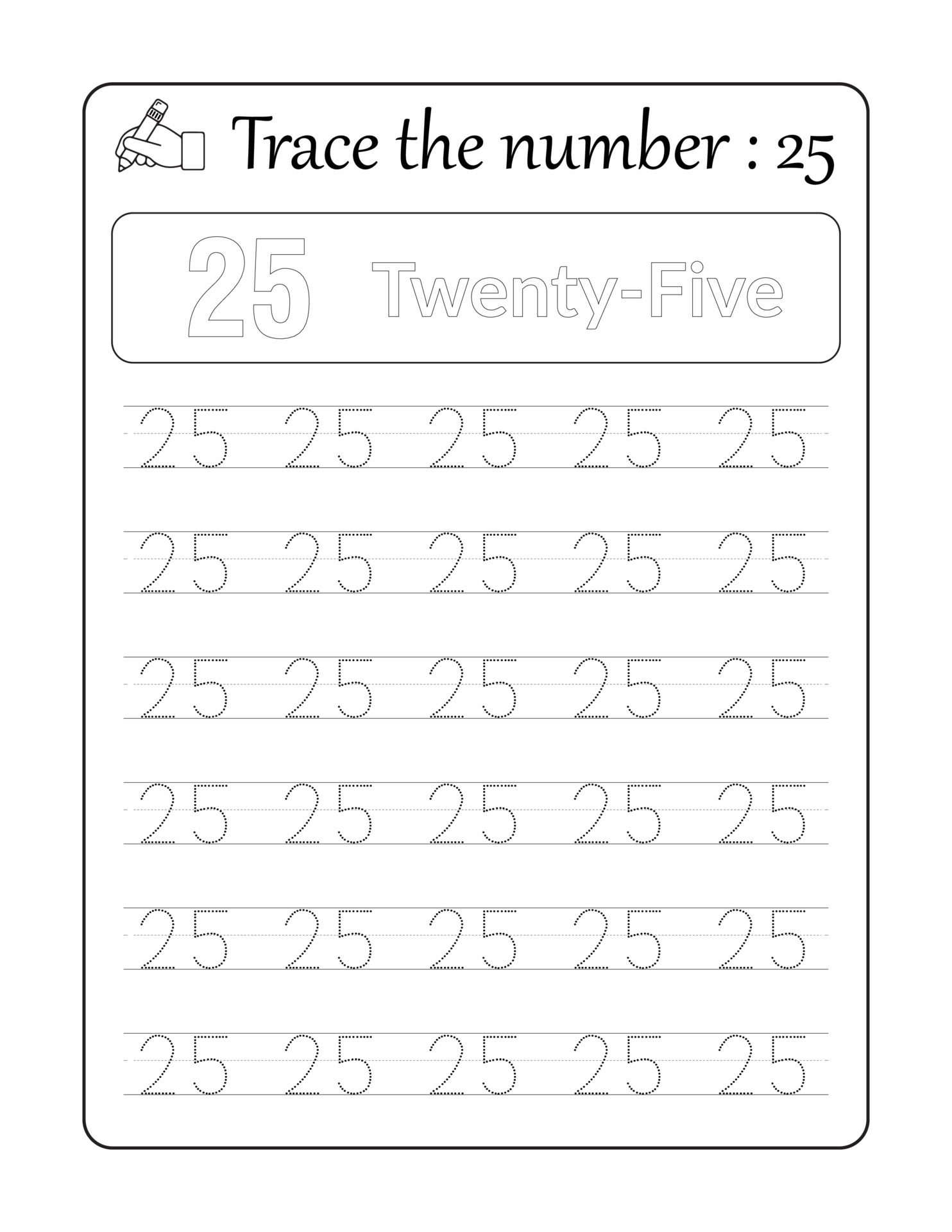 rastrear-el-n-mero-25-rastreo-de-n-meros-para-ni-os-10820889-vector-en
