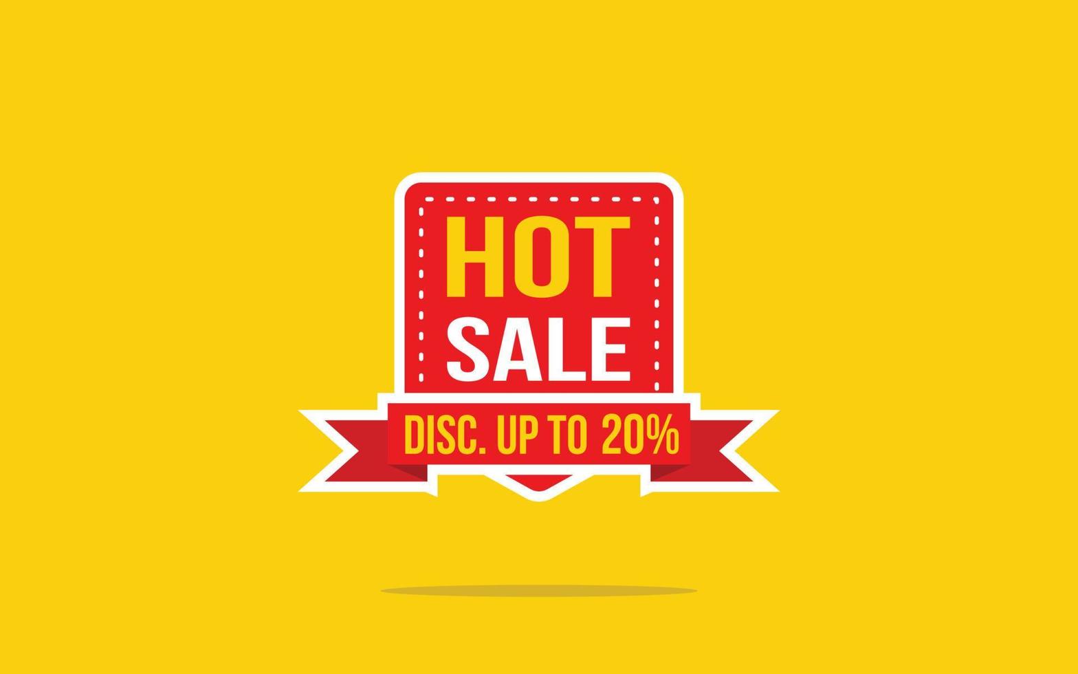 20 Percent discount offer, clearance, promotion banner layout with sticker badge. vector