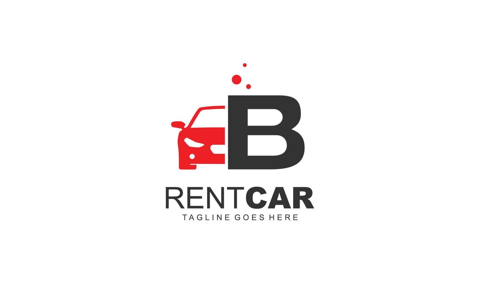 B logo rental for branding company. transportation template vector illustration for your brand.