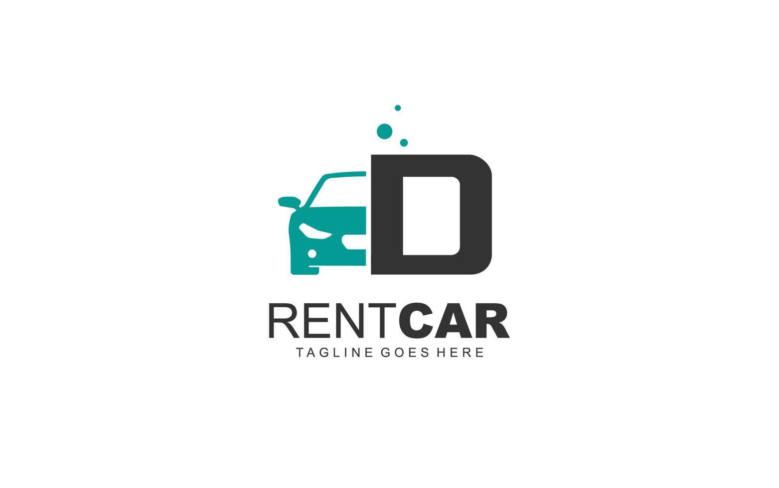 D logo rental for branding company. transportation template vector illustration for your brand.