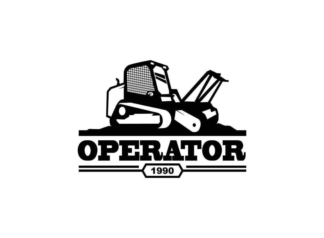 vector de logotipo de limpieza de tierras para empresa constructora. ilustración de vector de plantilla de equipo pesado para su marca.