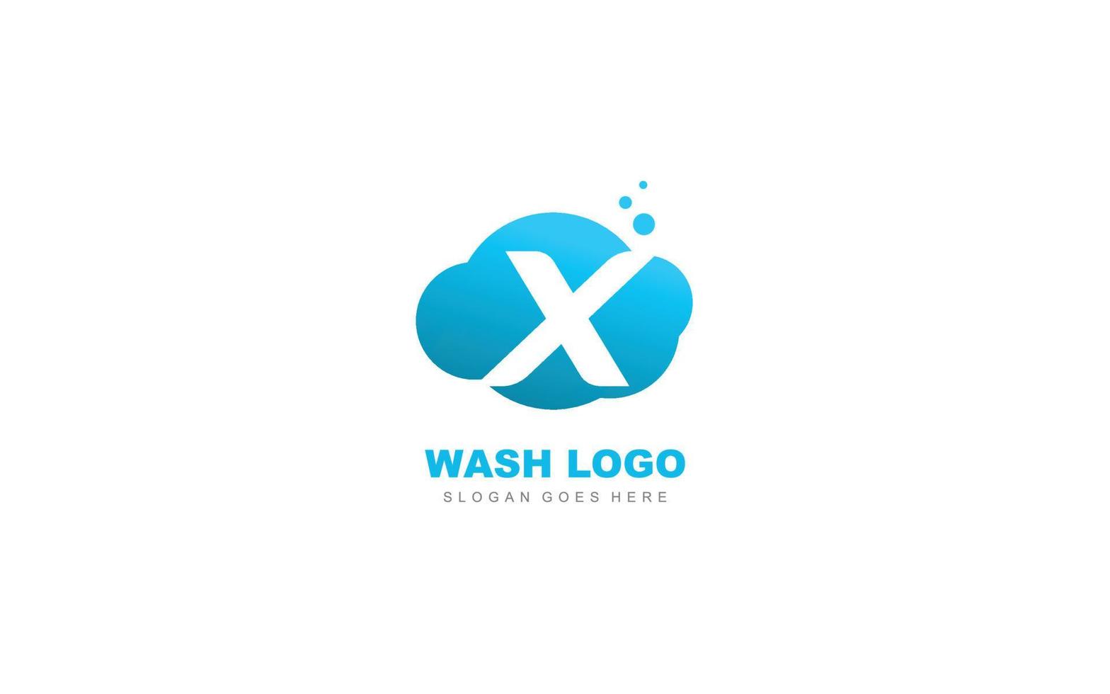 nube de logotipo x para la empresa de marca. ilustración de vector de plantilla de carta para su marca.