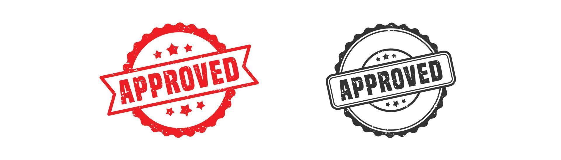 Approved stamp rubber with grunge style on white background vector