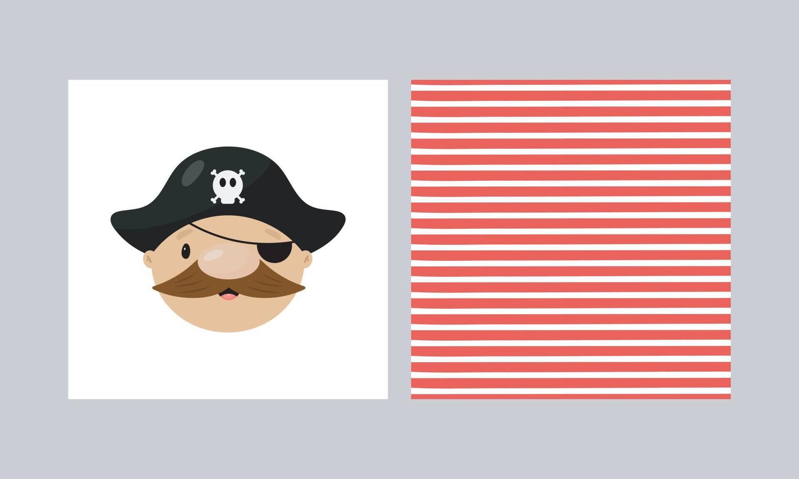 impresión vectorial con patrón pirata y sin fisuras. estilo de dibujos animados para tarjetas de felicitación, afiches, pancartas, tarjetas, impresión en el paquete, impresión en ropa, tela, papel tapiz. vector