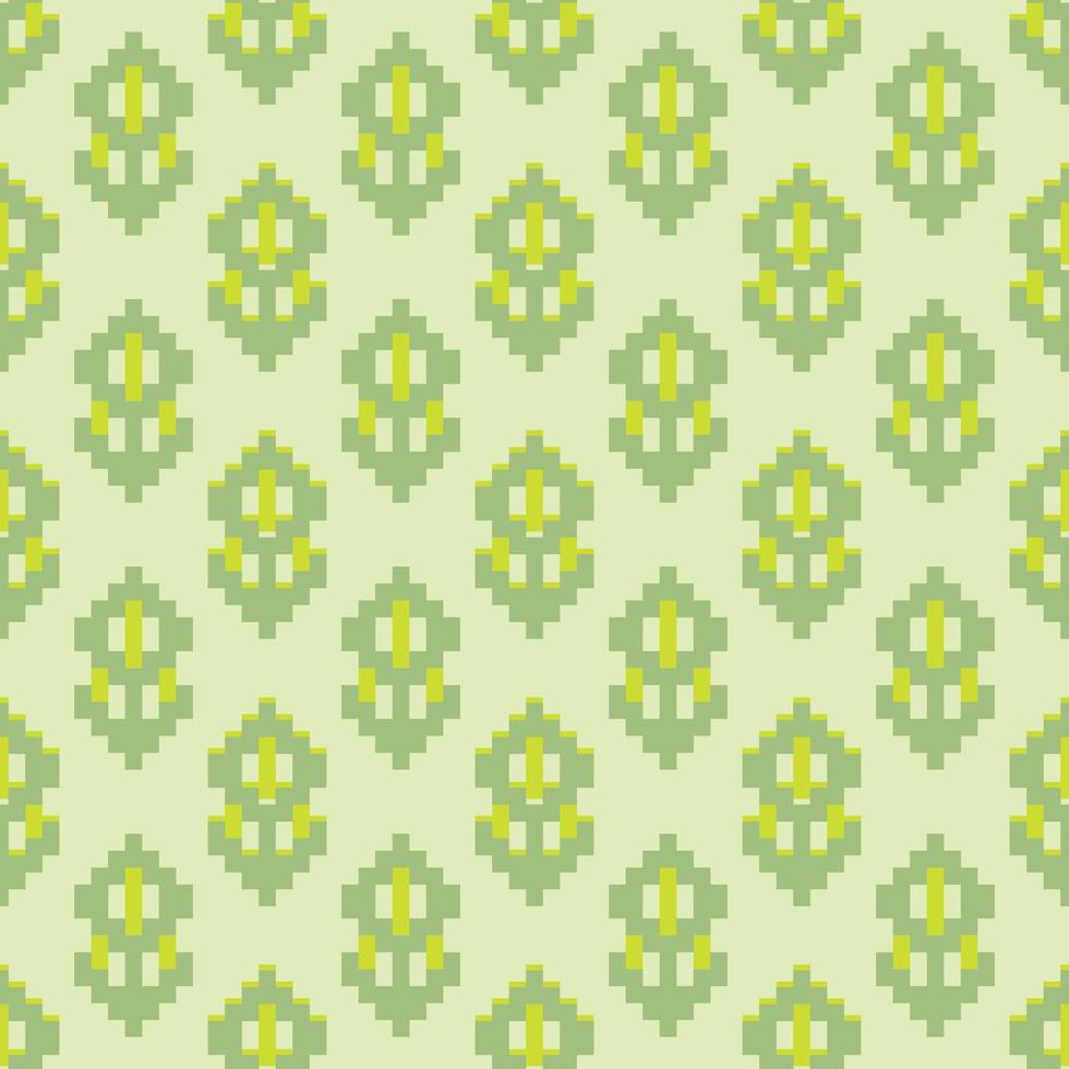 pixel flowers seamless pattern vector