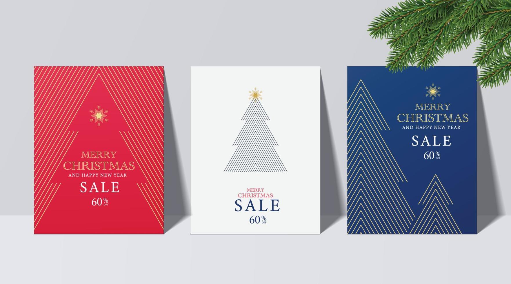 greeting cards for Christmas and New Year background. vector