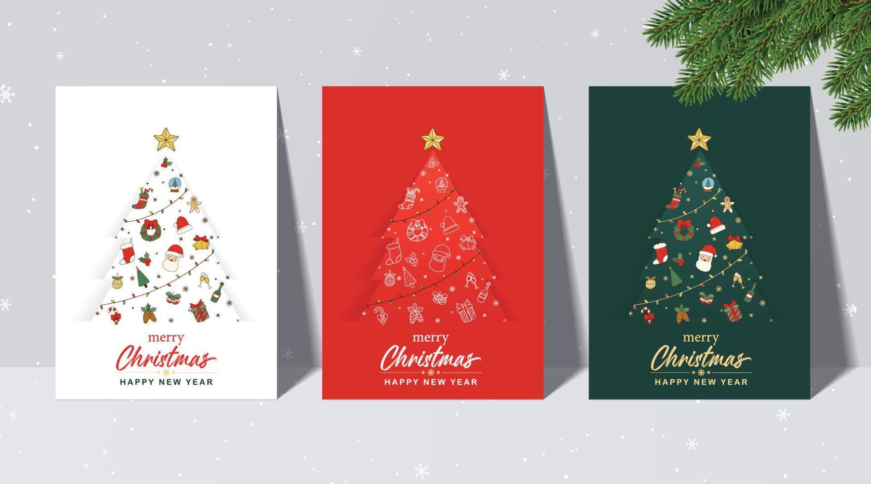 greeting cards for Christmas and New Year background. vector