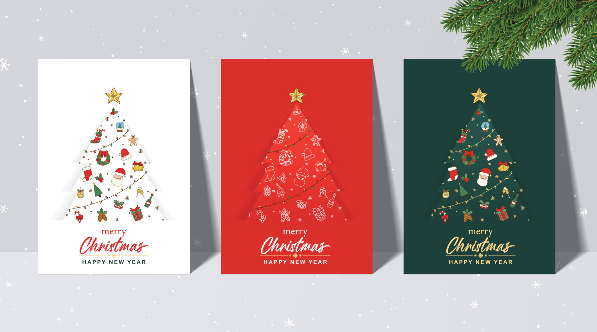 greeting cards for Christmas and New Year background. 10821185 Vector