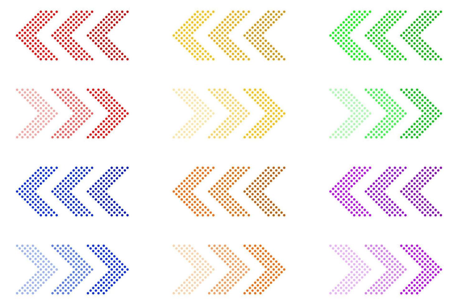 Directional Arrow icon set. Colorful arrow symbol right and left direction vector