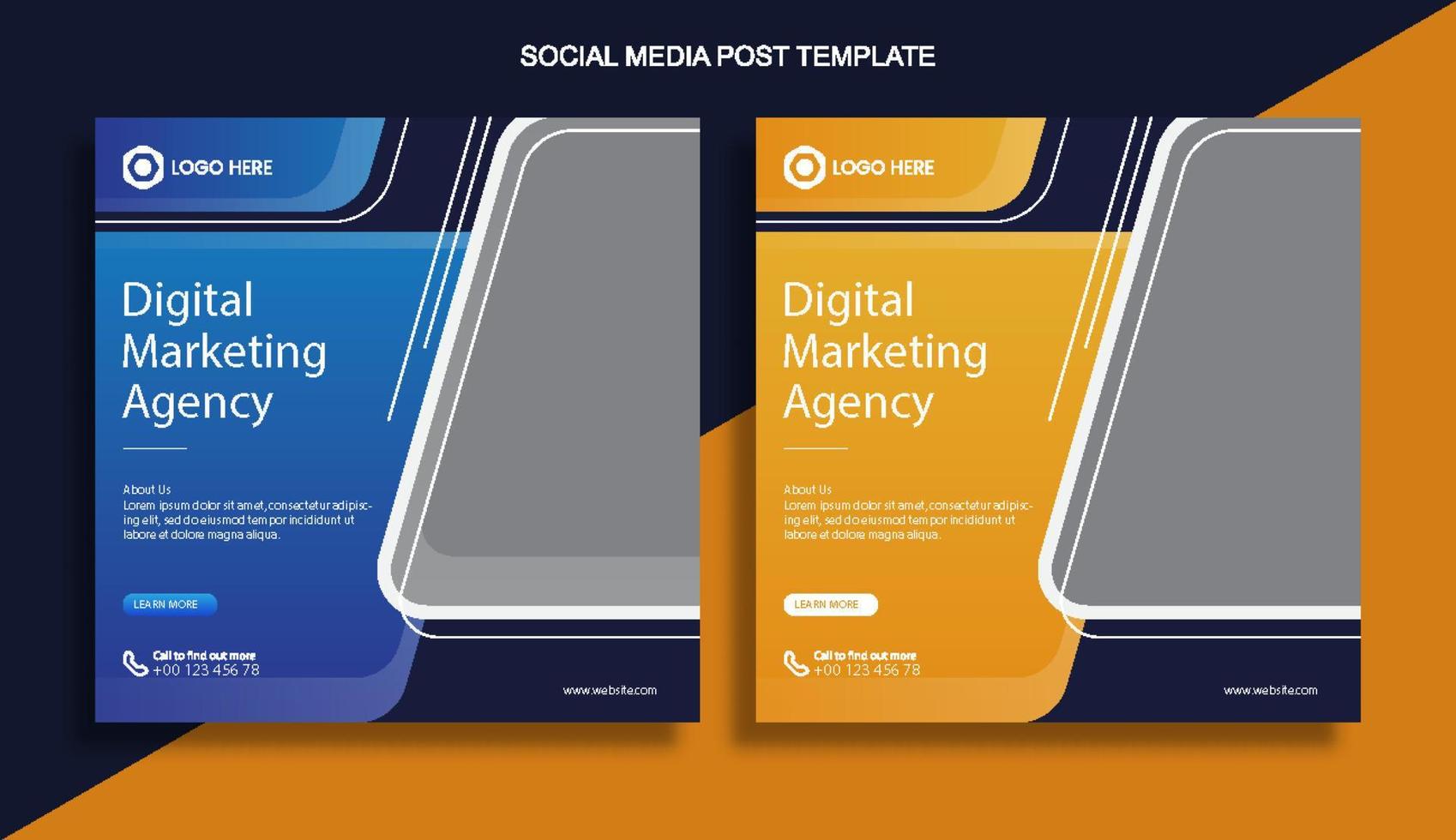 Digital marketing agency social media post vector