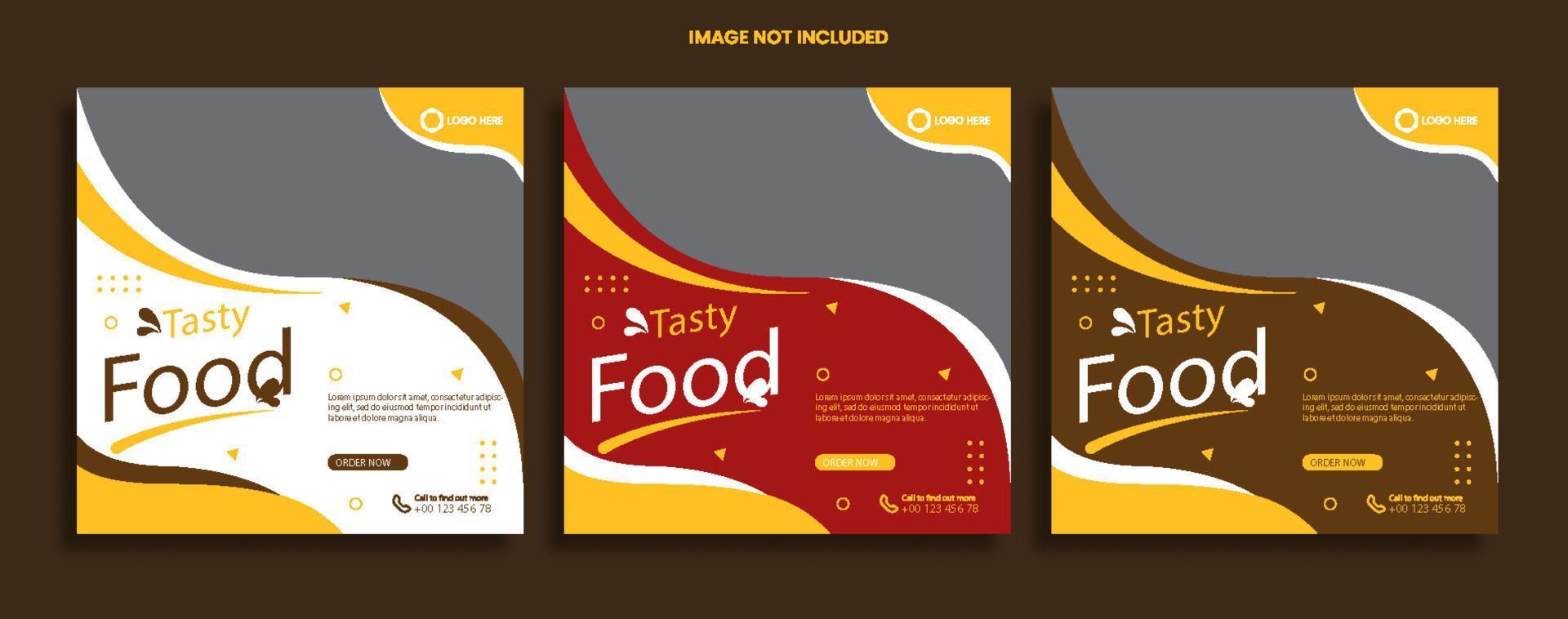 Food menu sale social media post vector