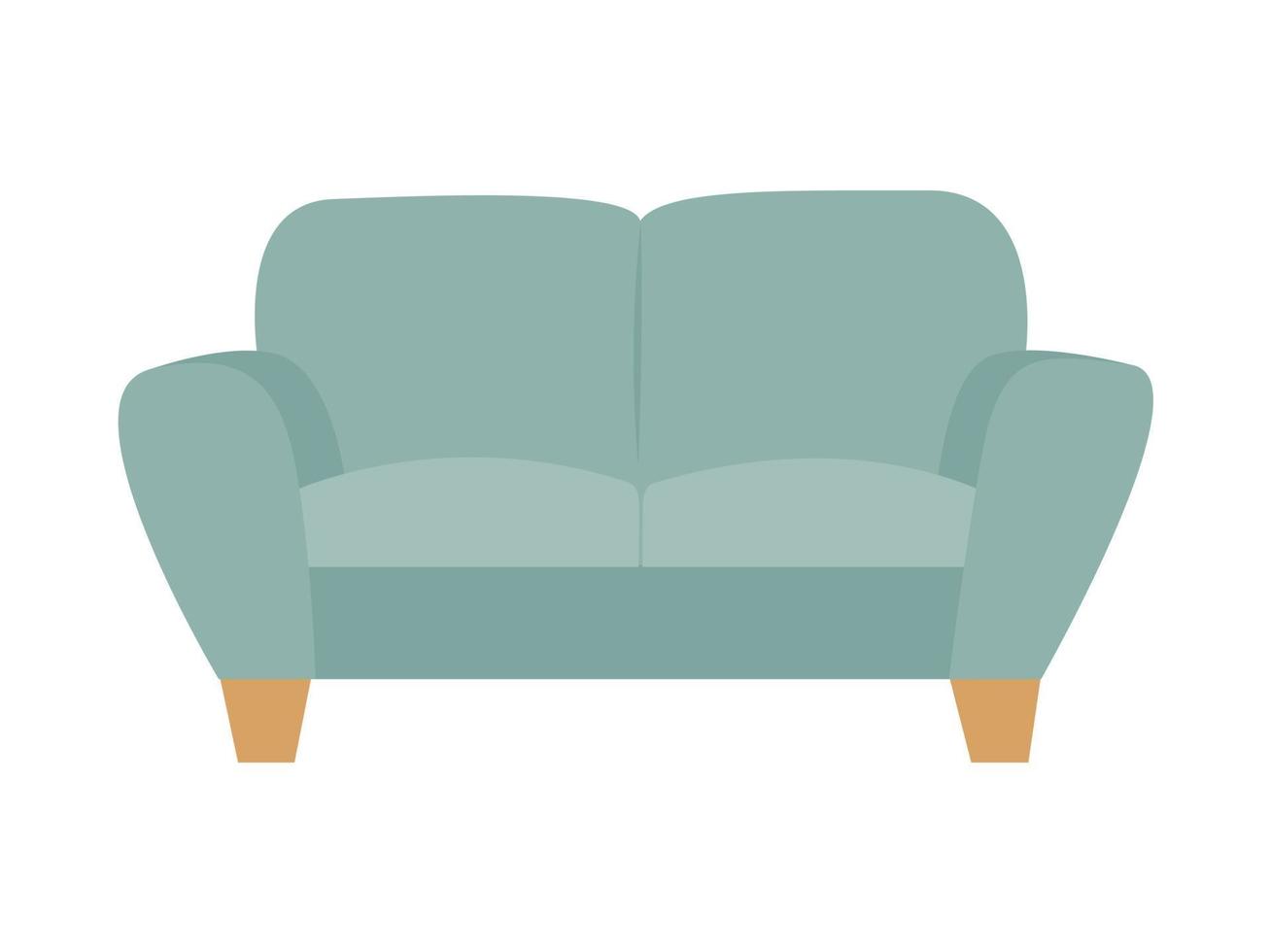 Hand drawn sofa. Comfortable couch. Part of the interior of a living room or office. vector