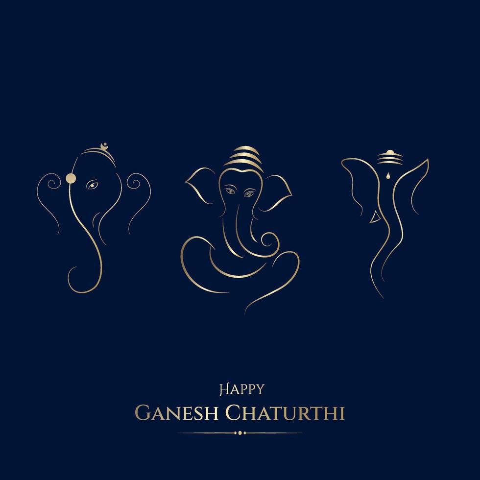 Happy Ganesh Chaturthi Social Media Post Design vector
