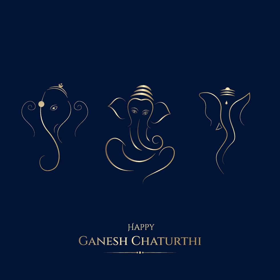 feliz ganesh chaturthi diseño de publicación en redes sociales vector