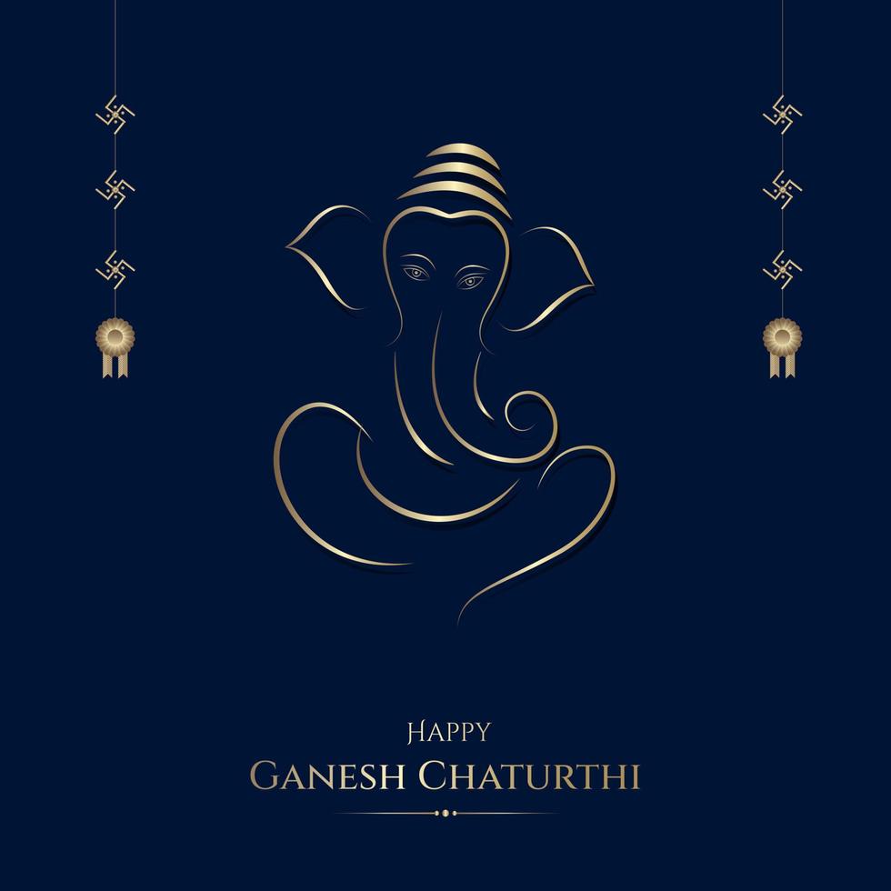 feliz ganesh chaturthi diseño de publicación en redes sociales vector