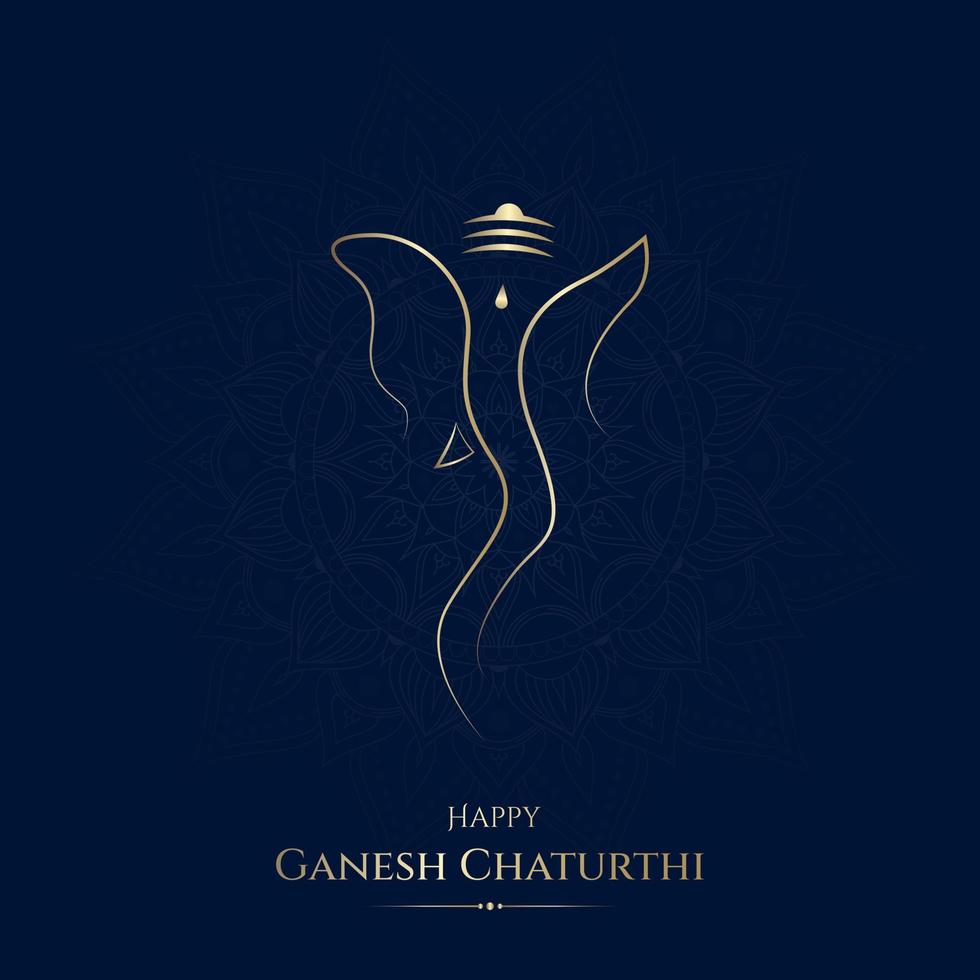 feliz ganesh chaturthi diseño de publicación en redes sociales vector