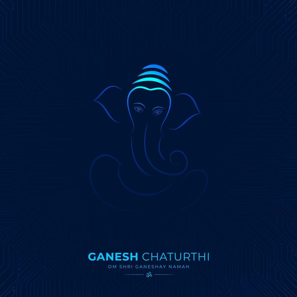 Digital Ganesh Chaturthi creative Social media post vector
