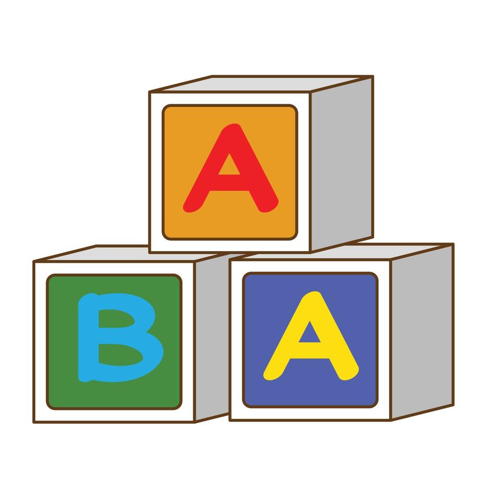 cubic alphabet kids toy vector design