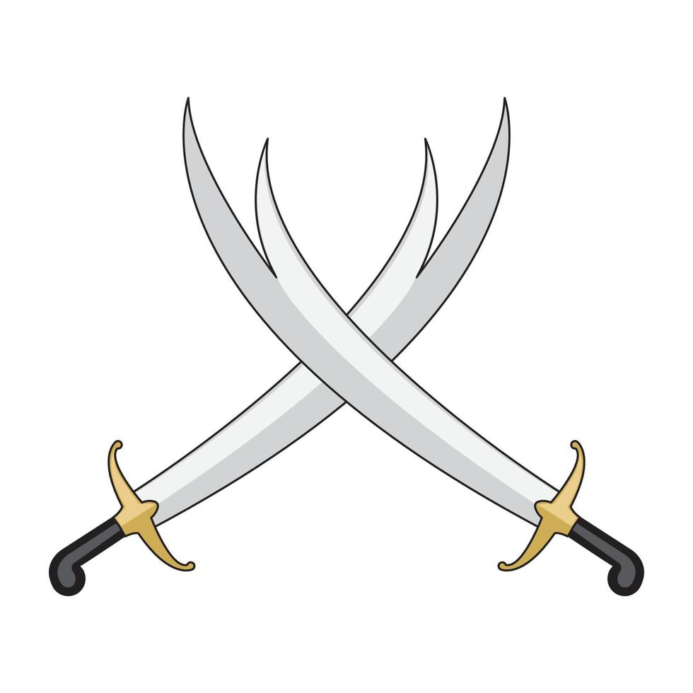 crossed arabian swords symbol vector design