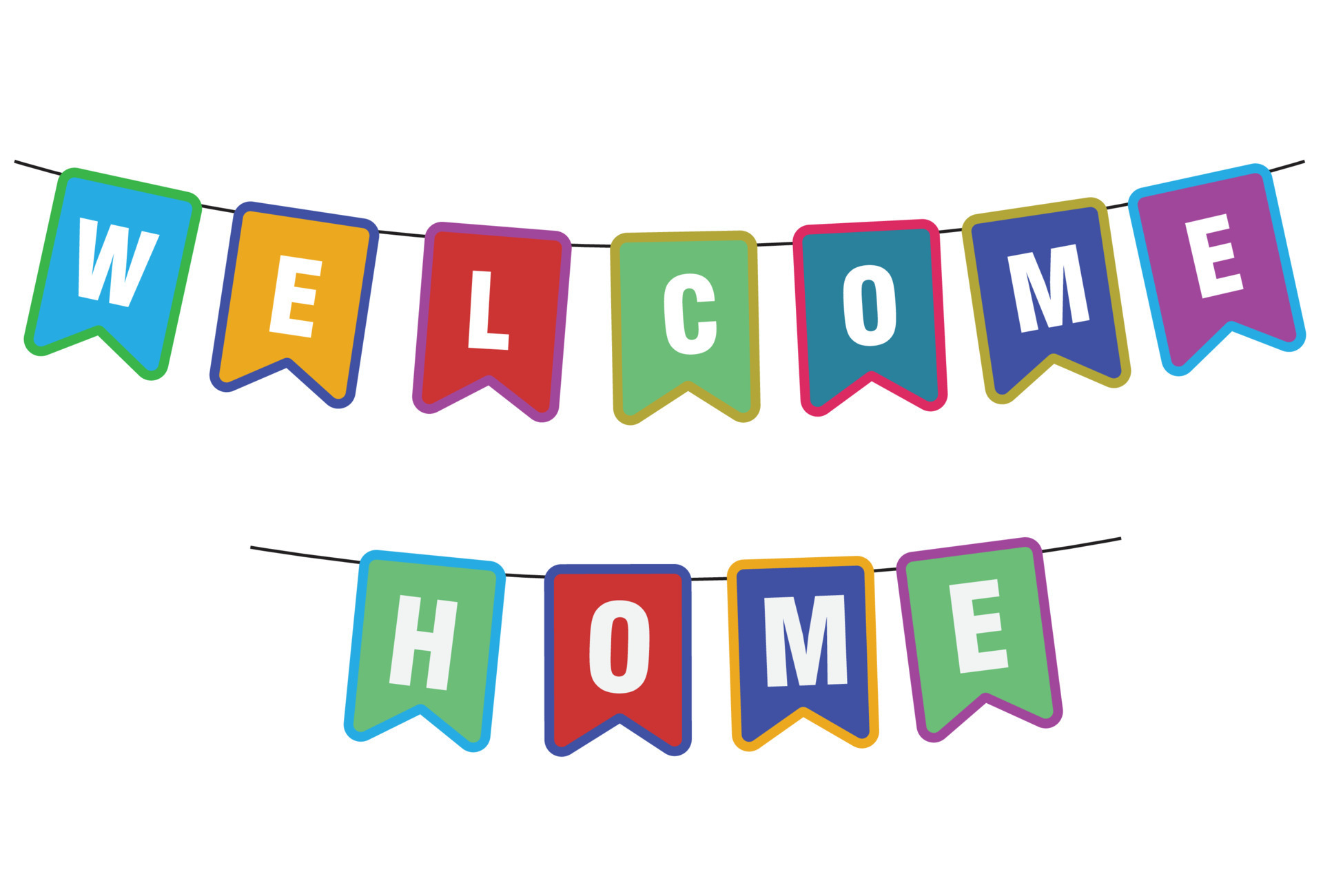 welcome home flags vector design 10821379 Vector Art at Vecteezy