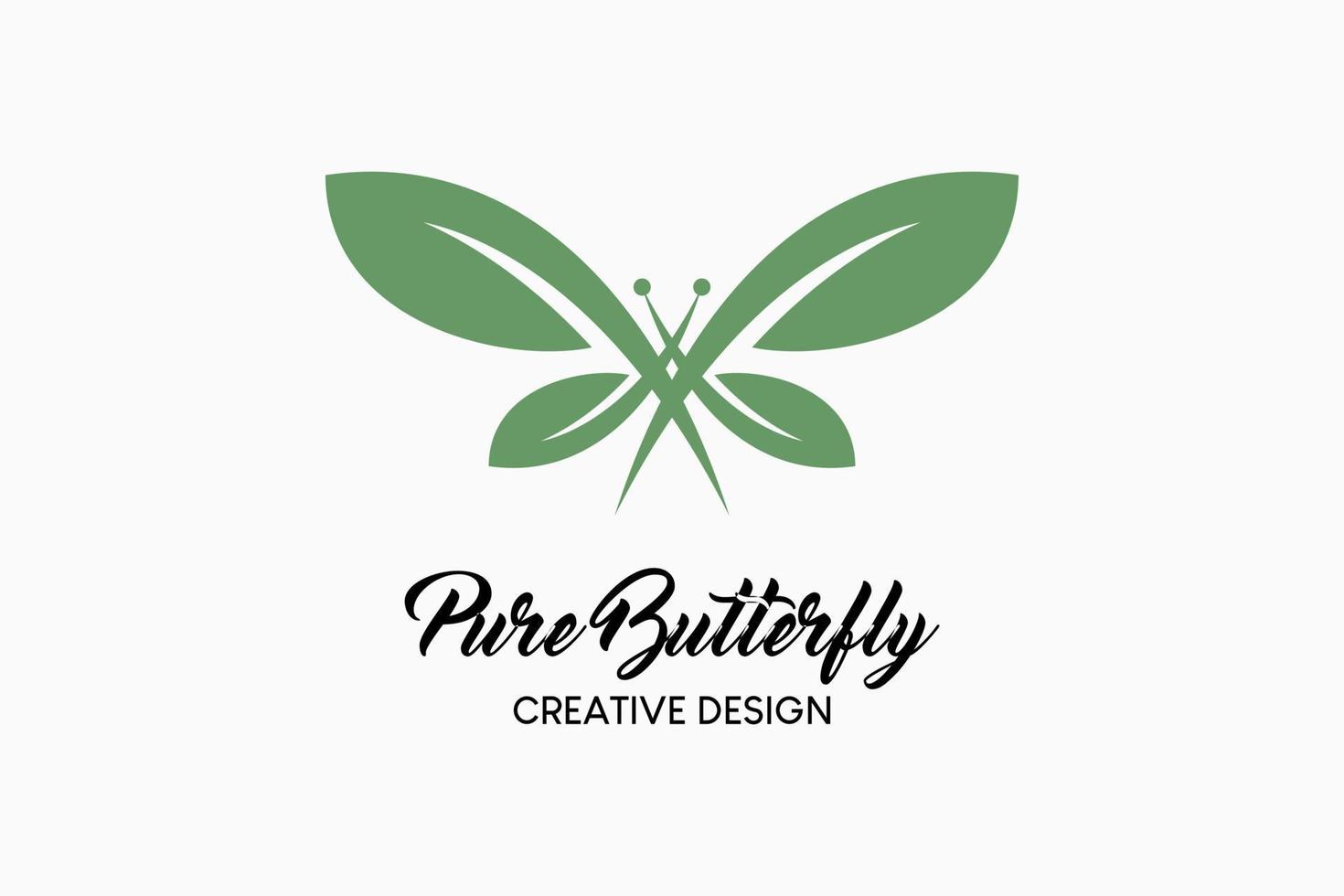 Skincare, cosmetic or beauty logo design. Butterfly shaped leaf icon in creative concept. Vector illustration of fashion logo.