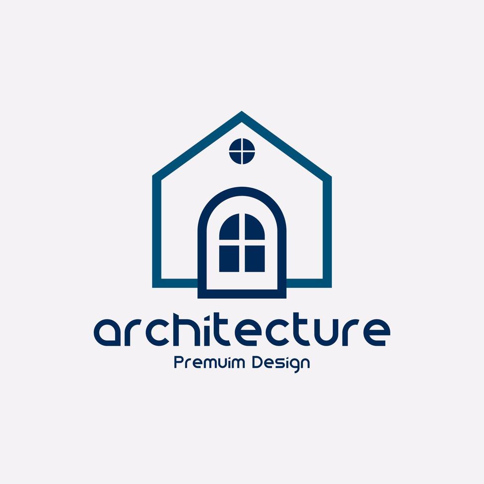 architect illustration, house, residential logo vector design