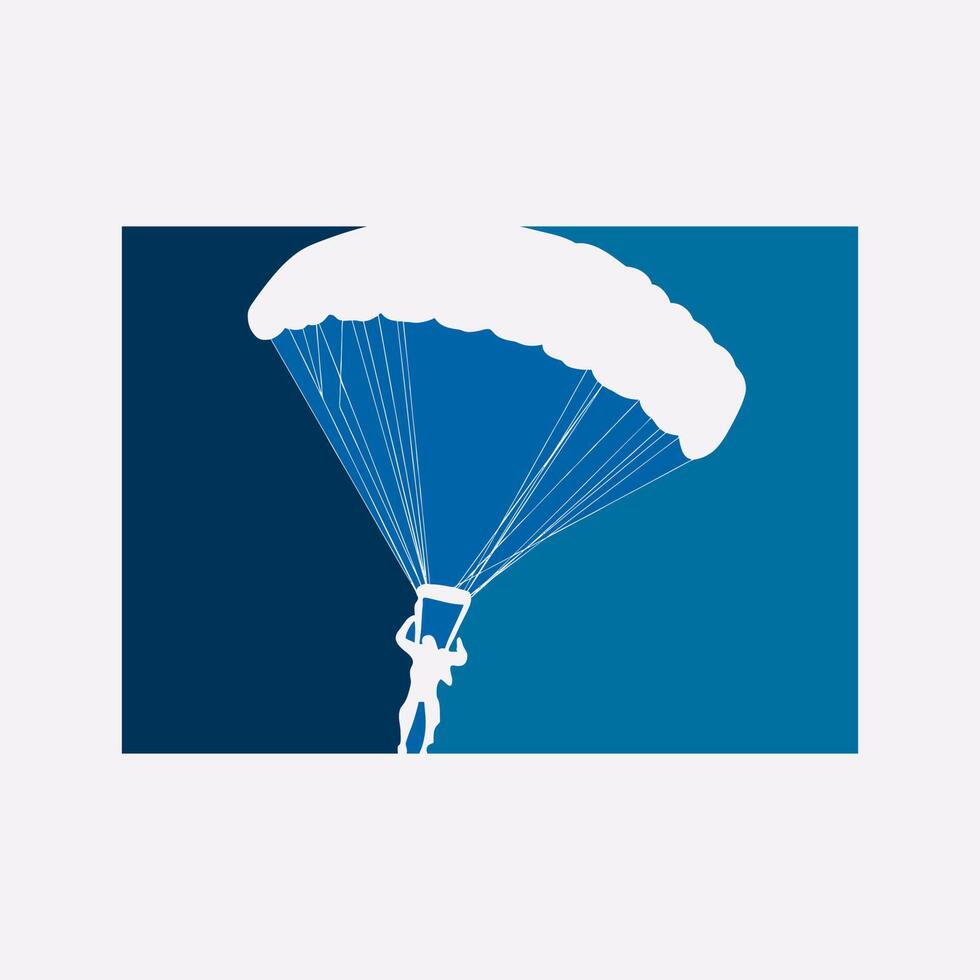 parachute illustration, parachuting vector design