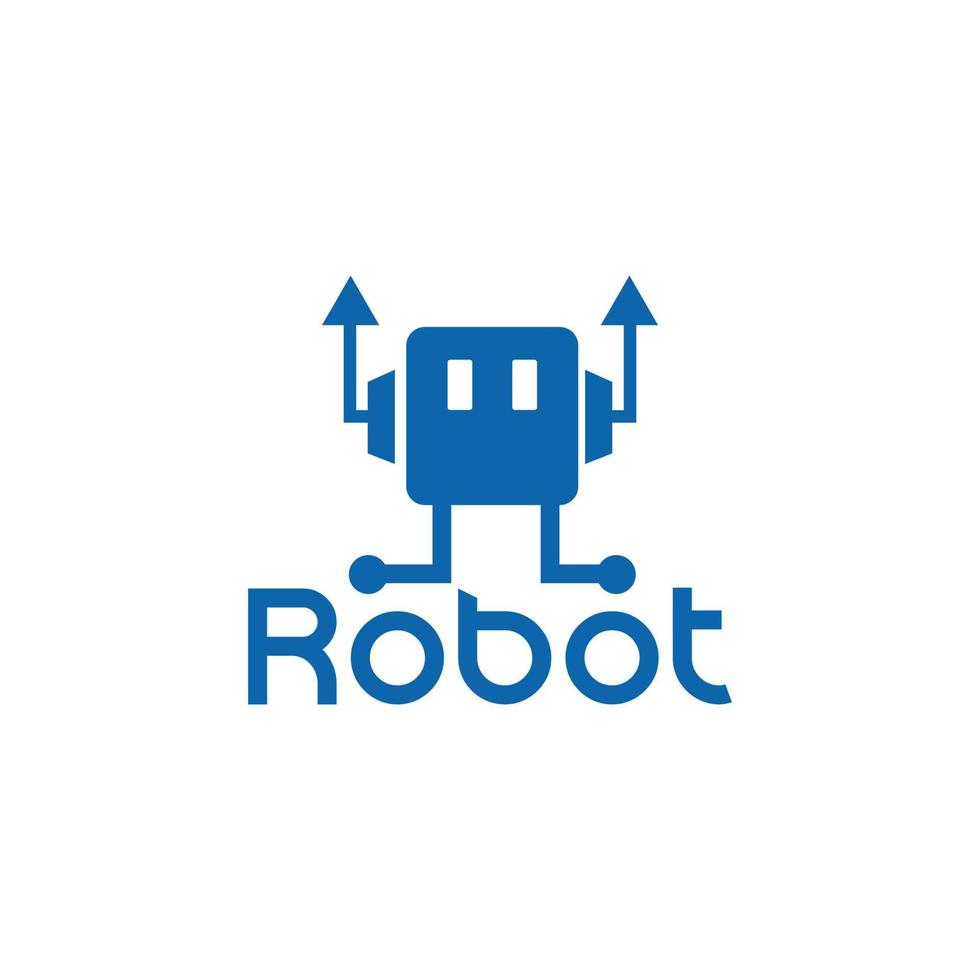 robot logo illustration, vector design