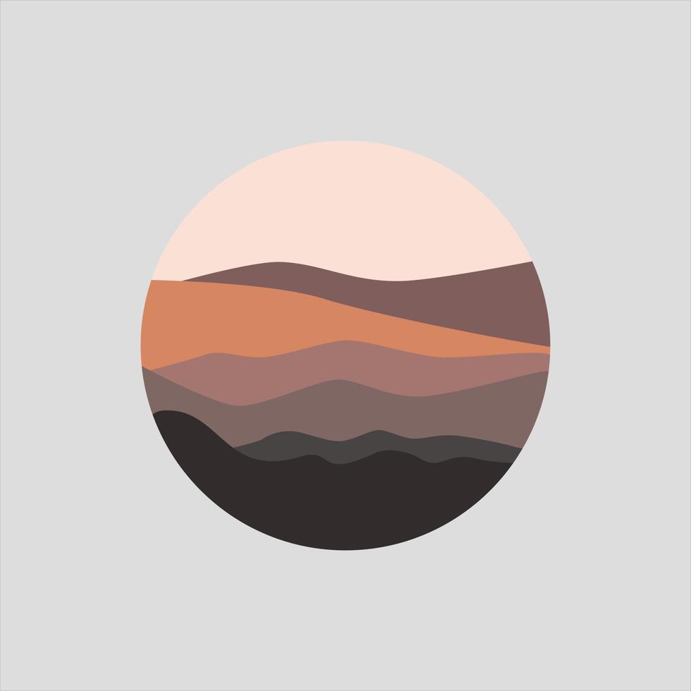 ilustración de paisaje natural, paisaje de montaña vector