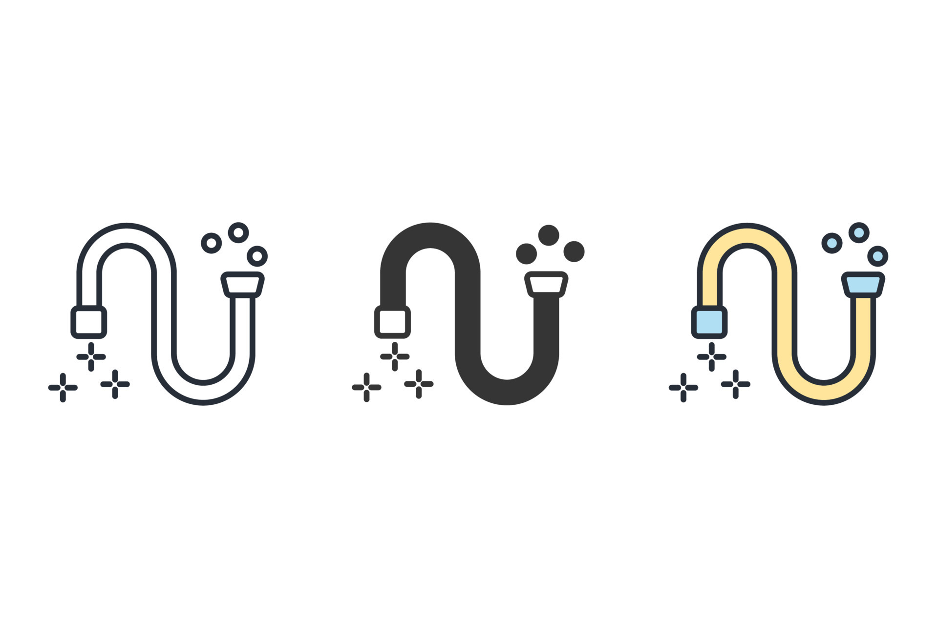 Drain cleaning icons symbol vector elements for infographic web