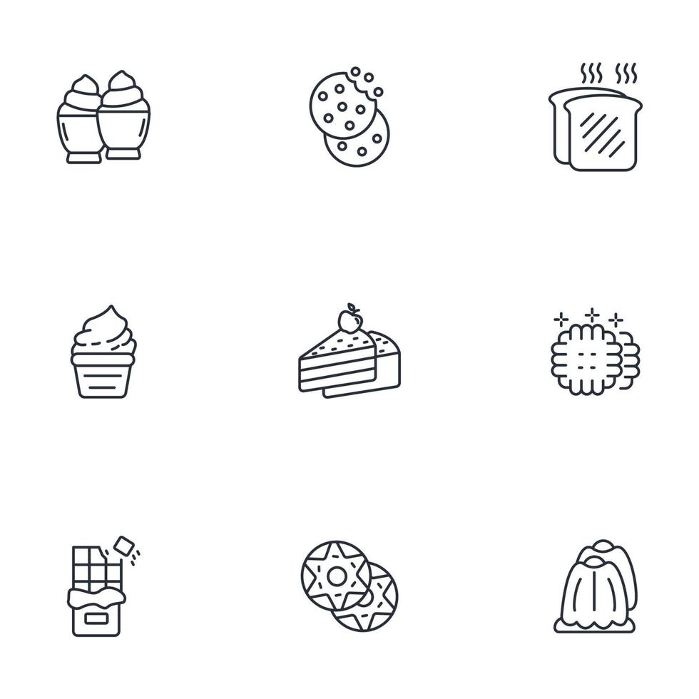 dessert icons set . dessert pack symbol vector elements for infographic web