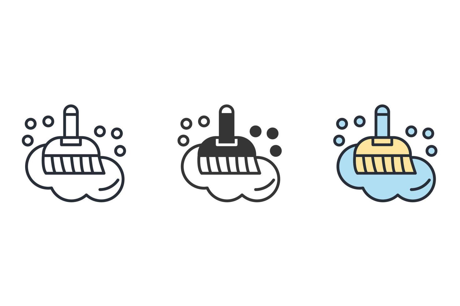 cleaning brush icons  symbol vector elements for infographic web