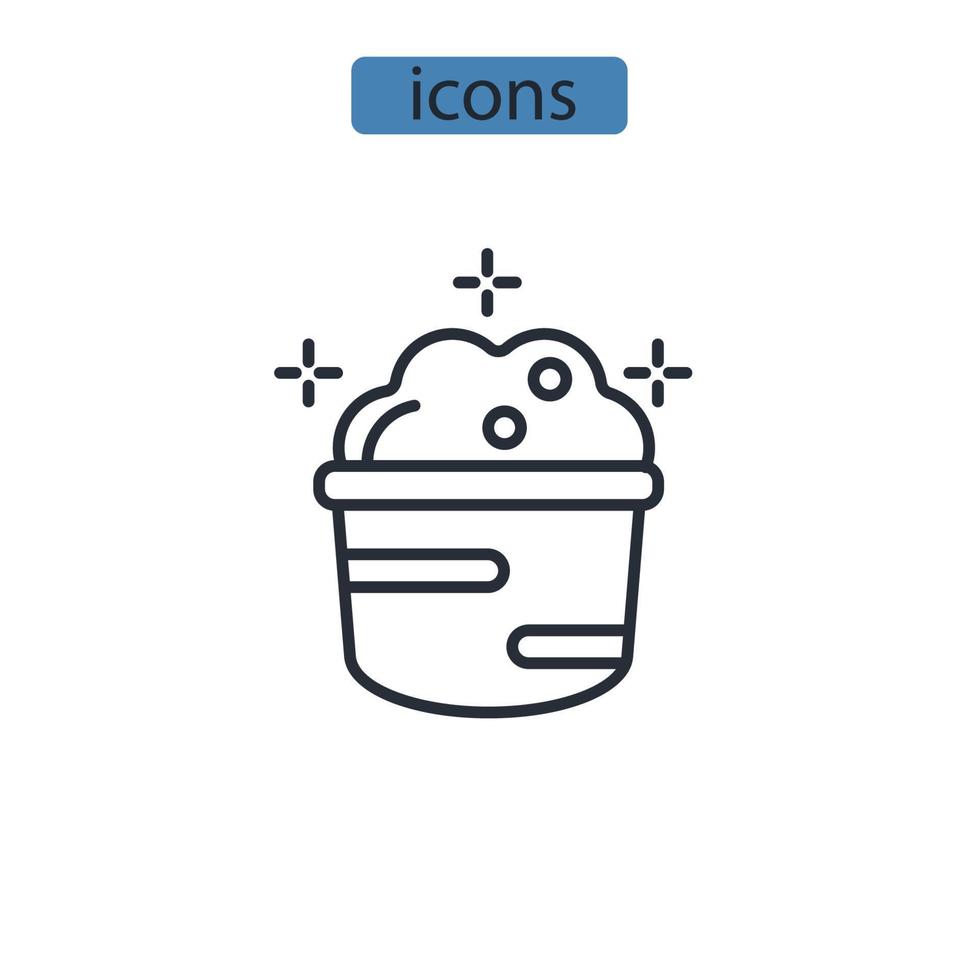 soapy water icons  symbol vector elements for infographic web