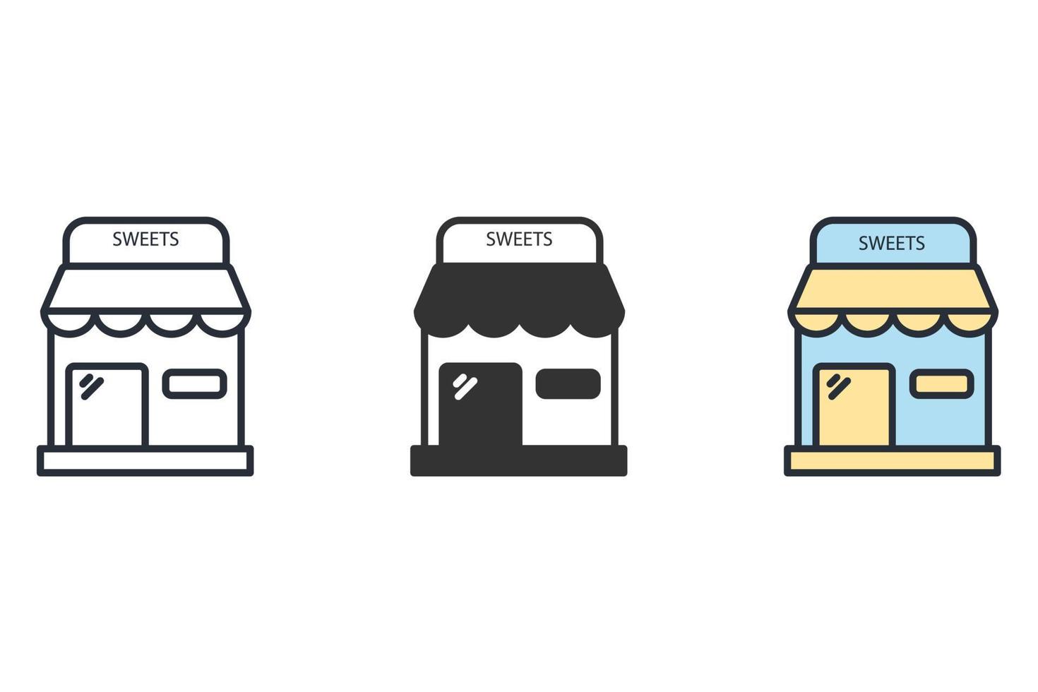 sweet shop icons  symbol vector elements for infographic web