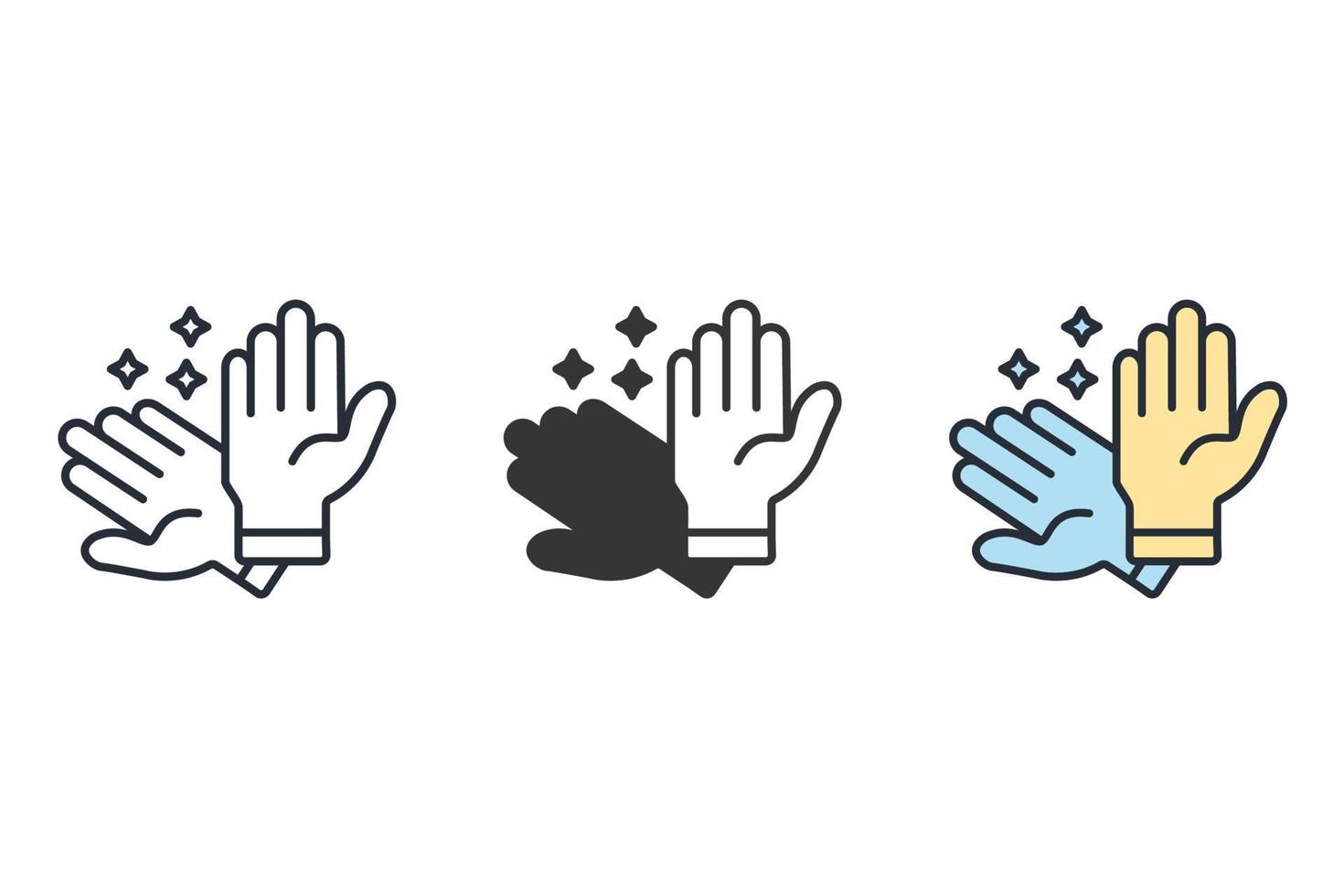 guantes iconos símbolo elementos vectoriales para infografía web vector