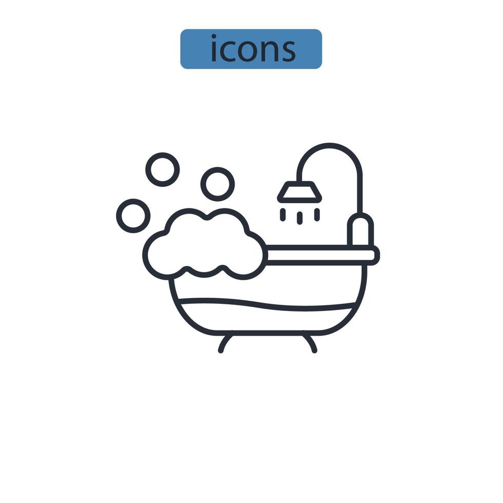 iconos de baño símbolo elementos vectoriales para web infográfico vector