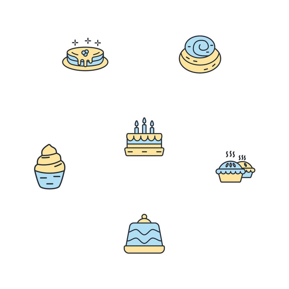 conjunto de iconos de postre. elementos de vector de símbolo de paquete de postre para web de infografía