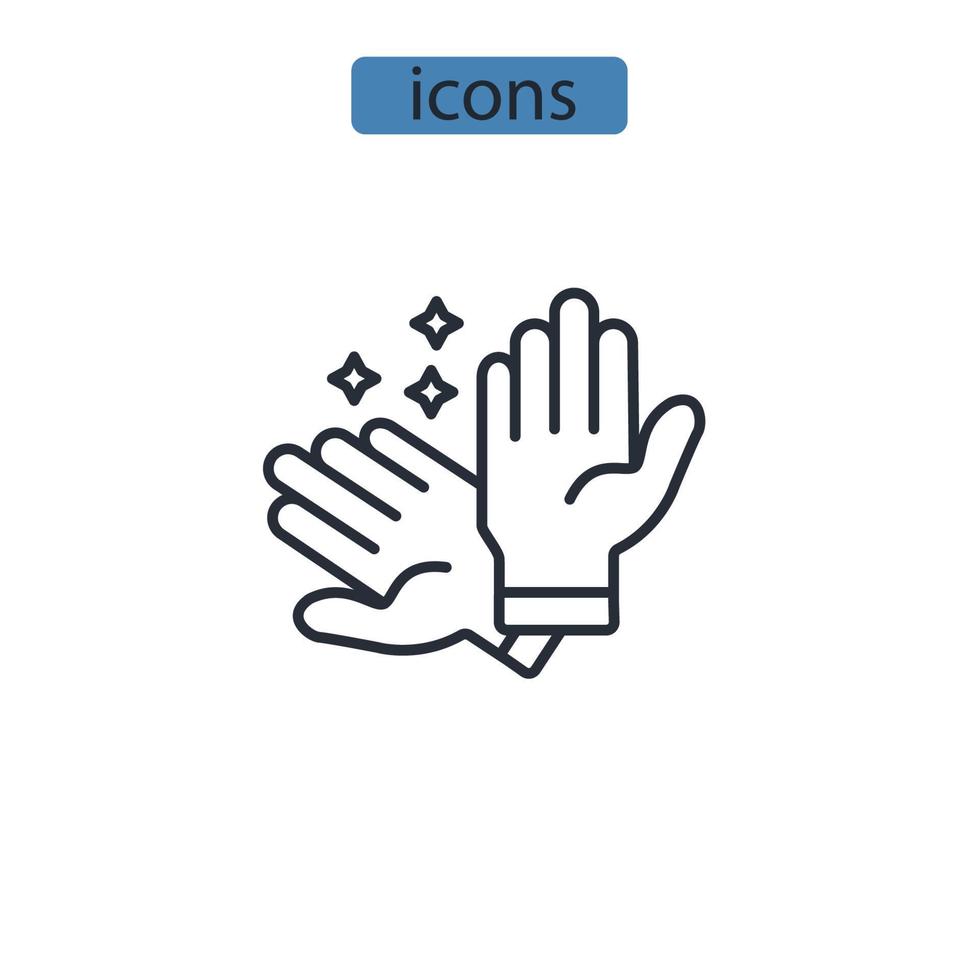 guantes iconos símbolo elementos vectoriales para infografía web vector