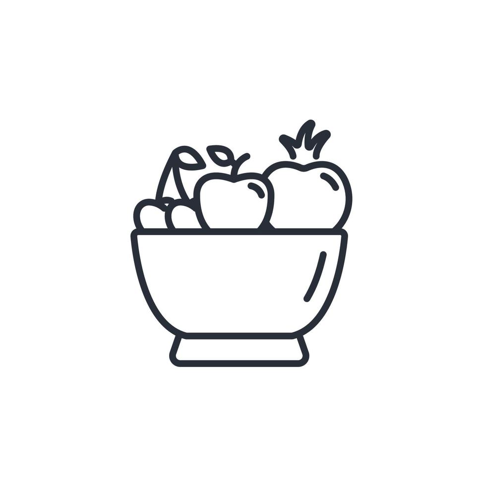 Ensalada de frutas iconos símbolo elementos vectoriales para infografía web vector