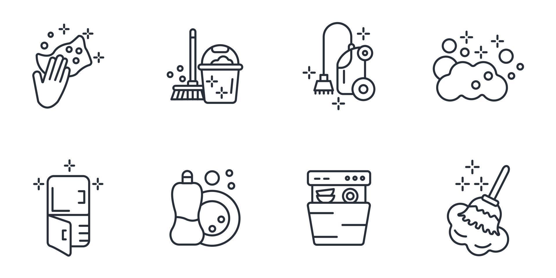 house cleaning icons set . house cleaning pack symbol vector elements for infographic web