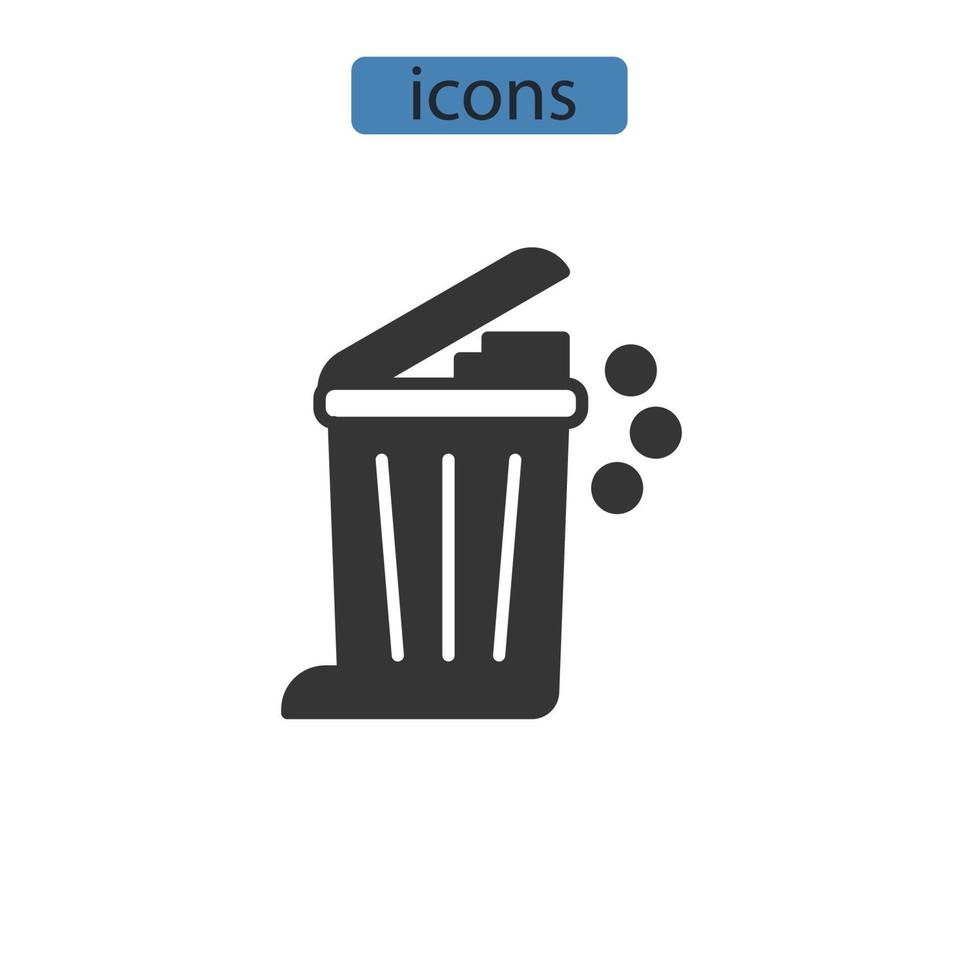 Trash can icons  symbol vector elements for infographic web