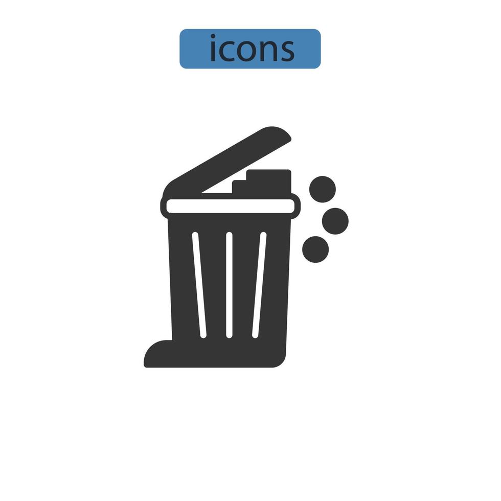 iconos de bote de basura símbolo elementos vectoriales para web infográfico vector