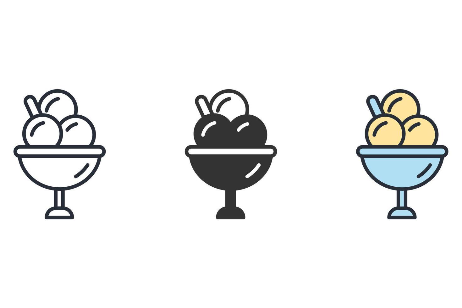 sundae icons  symbol vector elements for infographic web