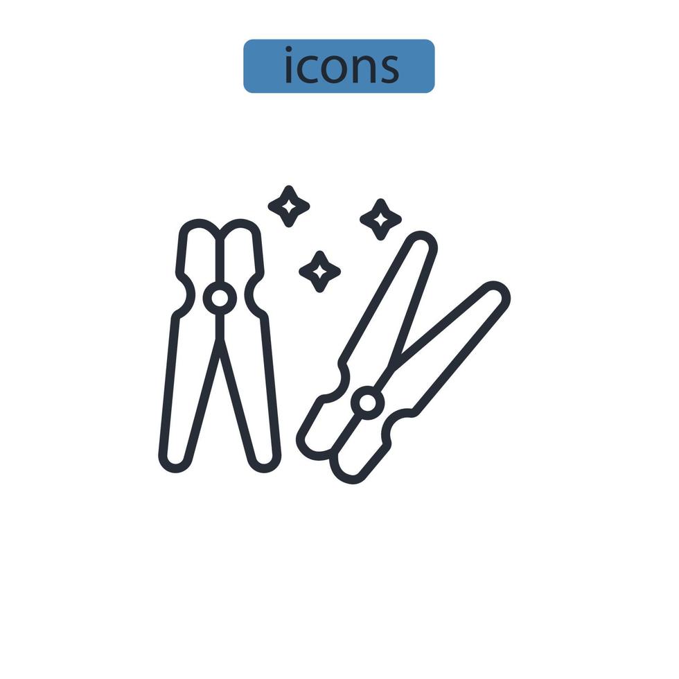 iconos de pinza de ropa símbolo elementos vectoriales para web infográfico vector