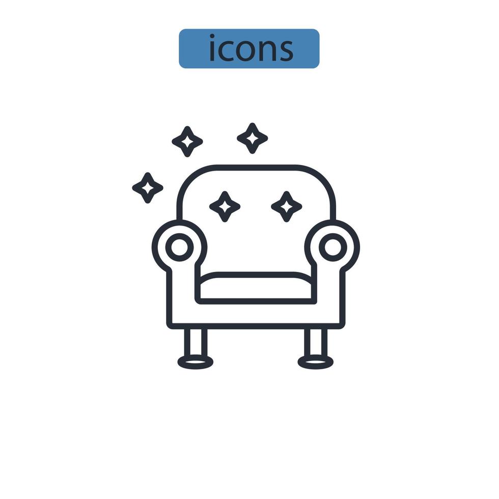 Furniture dry cleaning icons  symbol vector elements for infographic web