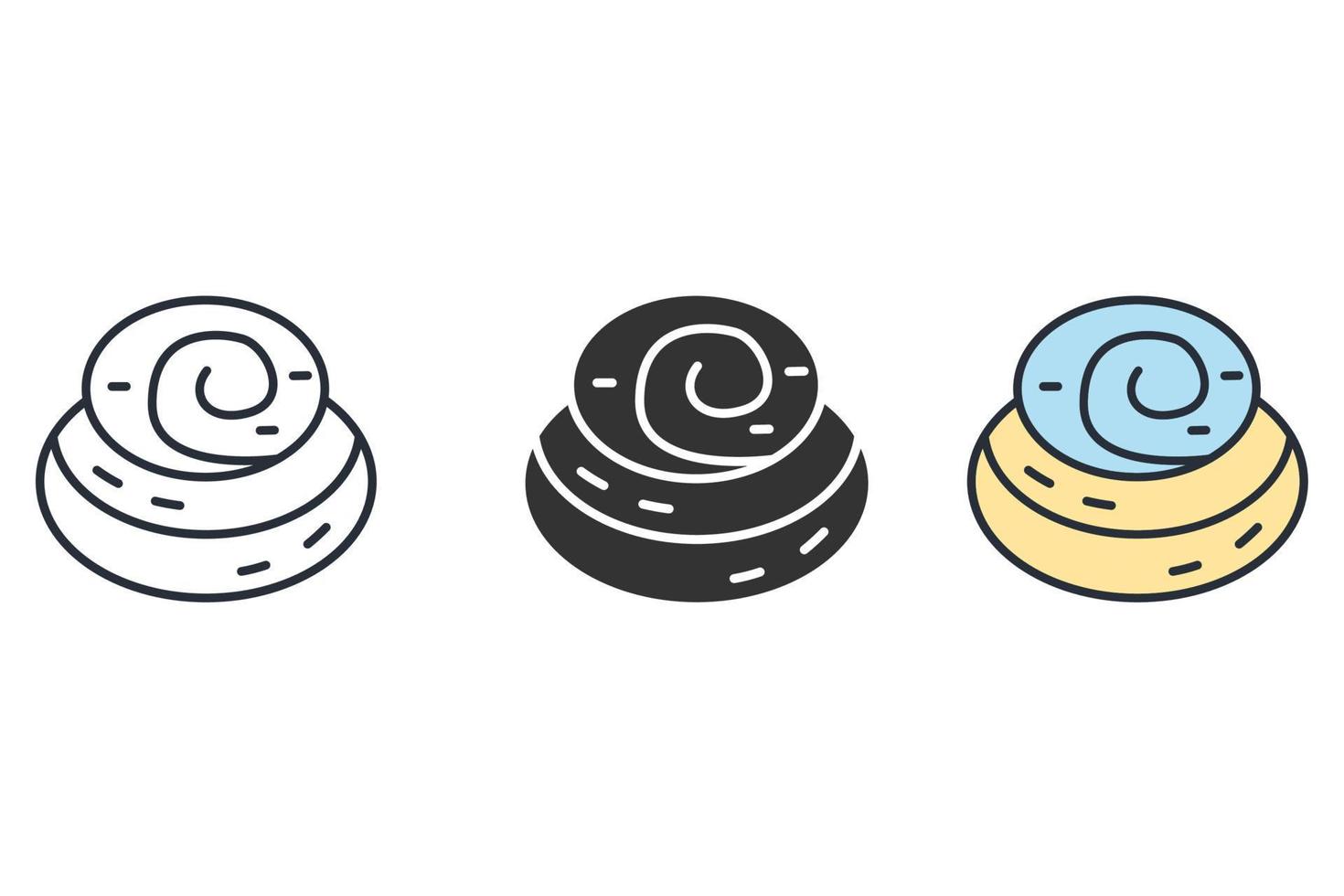 Cinnamon roll icons  symbol vector elements for infographic web