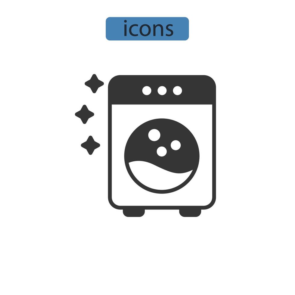 Washer icons  symbol vector elements for infographic web