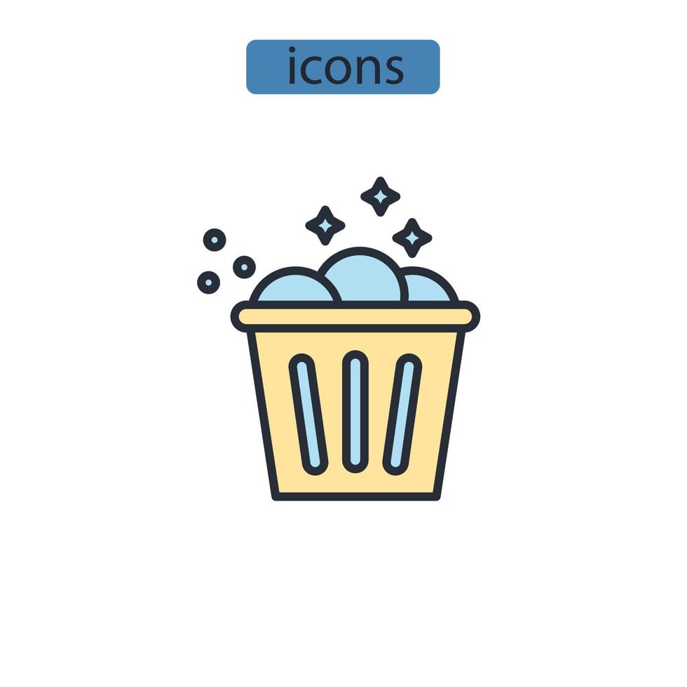 laundry basket icons  symbol vector elements for infographic web