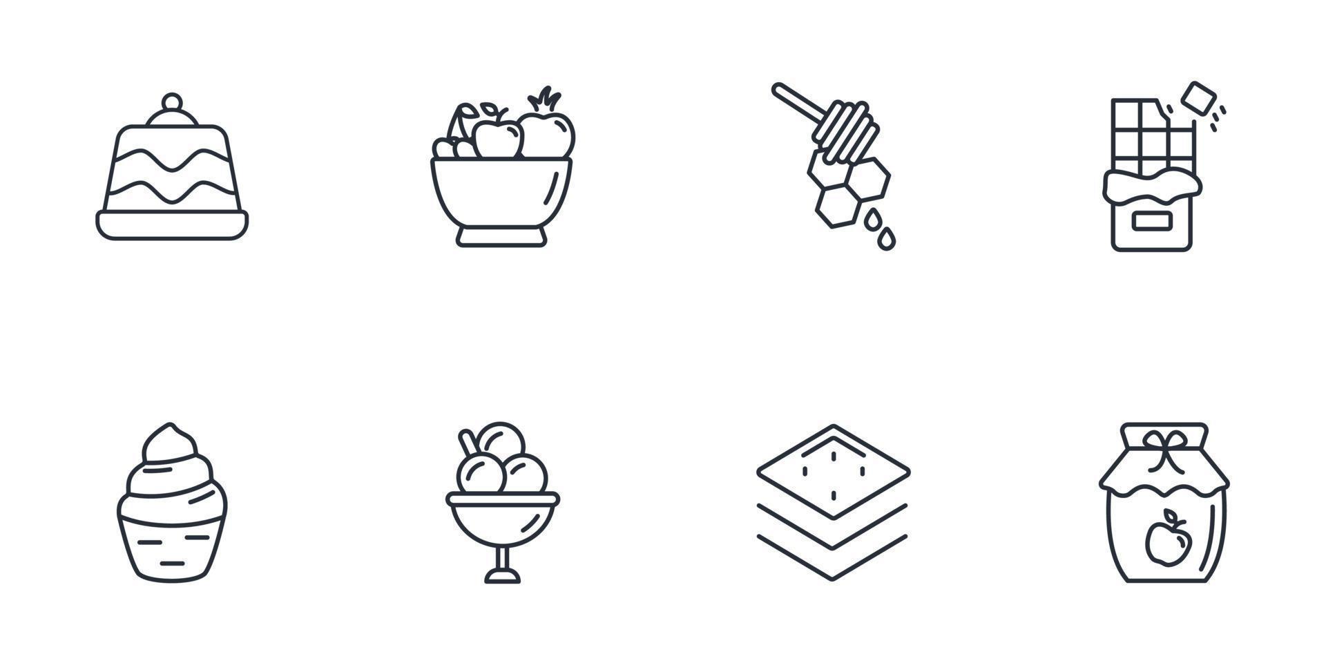 dessert icons set . dessert pack symbol vector elements for infographic web
