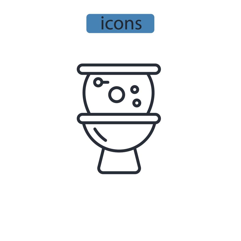 WC iconos símbolo elementos vectoriales para infografía web vector